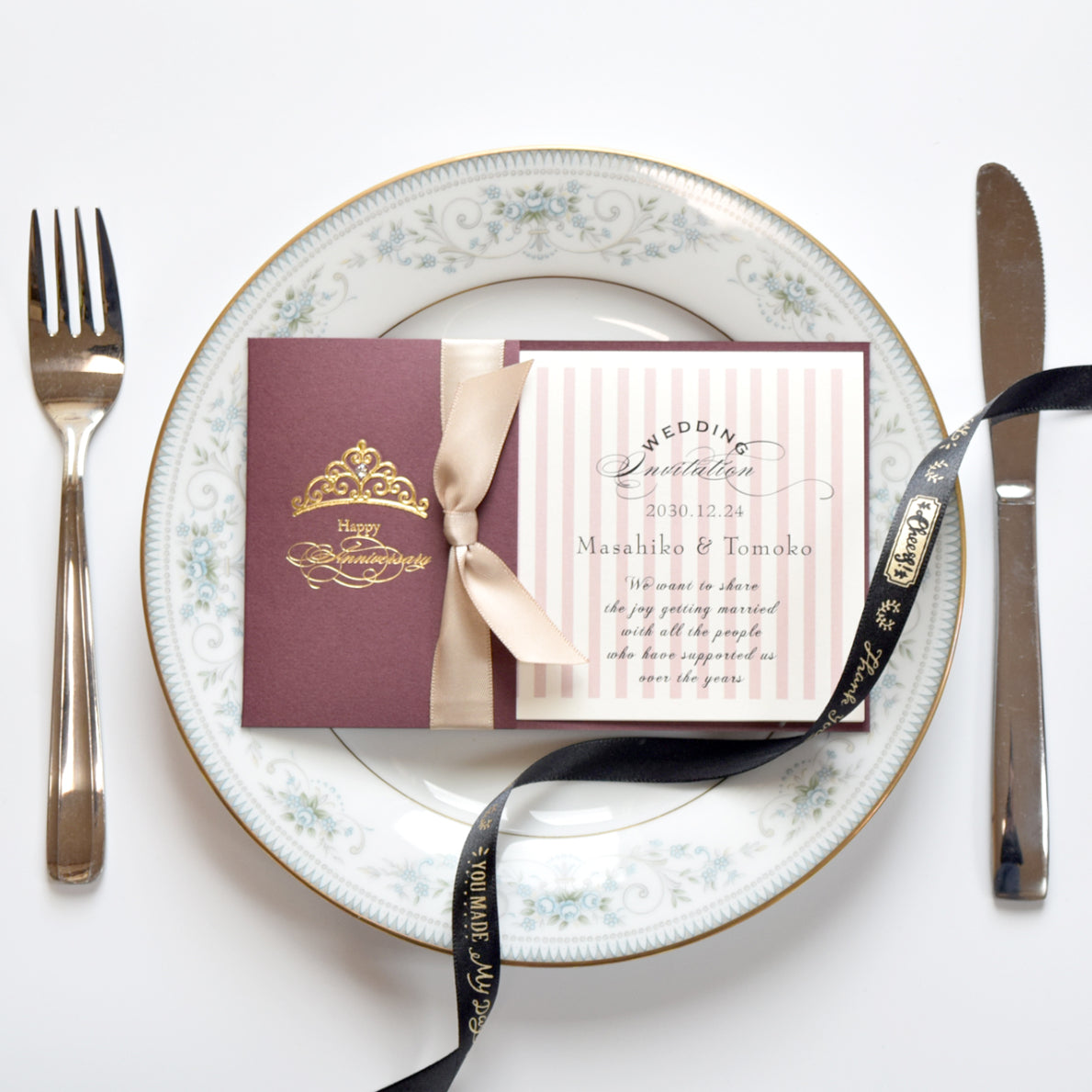 メニュー (印刷込み) フィノ ラズベリーレッド 結婚式 メニュー【結婚式 ペーパー メニュー表】