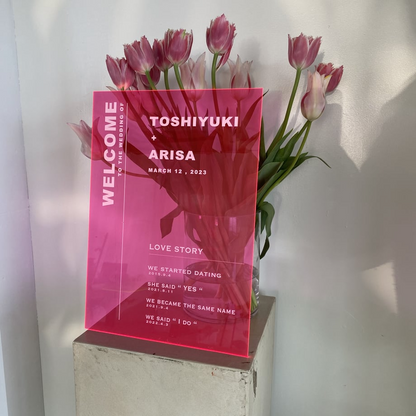 NEON pink A3 【結婚式 ウェルカムボード オーダーメイド】