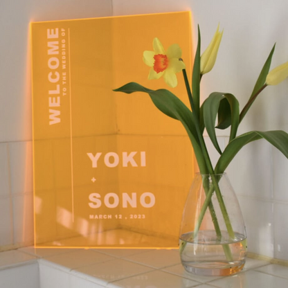 NEON orange A3 【結婚式 ウェルカムボード オーダーメイド】