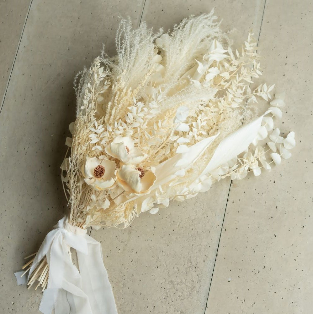 【造花】-Vintage White- ビンテージホワイト ドライフラワー 【結婚式 フラワー 造花 ブーケ ブートニア】