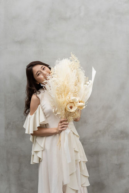 【造花】-Vintage White- ビンテージホワイト ドライフラワー 【結婚式 フラワー 造花 ブーケ ブートニア】