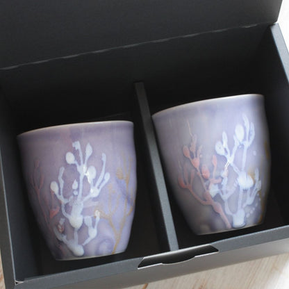 沖縄の海と縁起の良い珊瑚タンブラーペア/紅掛空色【結婚式 引き出物・ギフト】