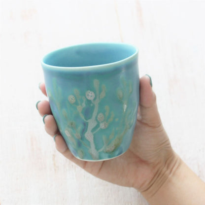 沖縄の海のと縁起の良い珊瑚タンブラーペア/水色【結婚式 引き出物・ギフト】