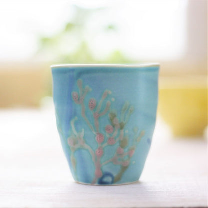 沖縄の海のと縁起の良い珊瑚タンブラーペア/水色【結婚式 引き出物・ギフト】