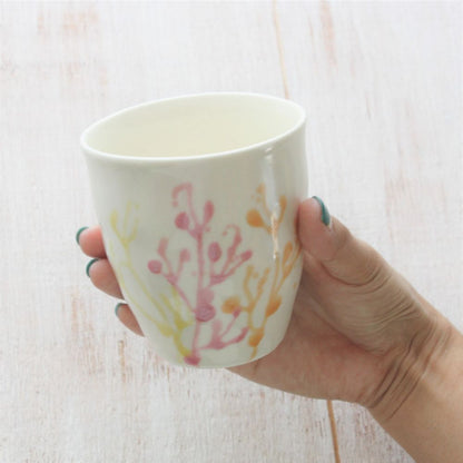 沖縄の海と縁起の良い珊瑚タンブラーペア/純白【結婚式 引き出物・ギフト】