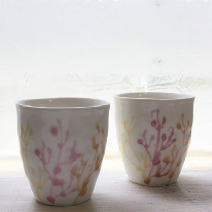 沖縄の海と縁起の良い珊瑚タンブラーペア/純白【結婚式 引き出物・ギフト】