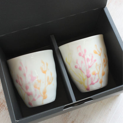 沖縄の海と縁起の良い珊瑚タンブラーペア/純白【結婚式 引き出物・ギフト】