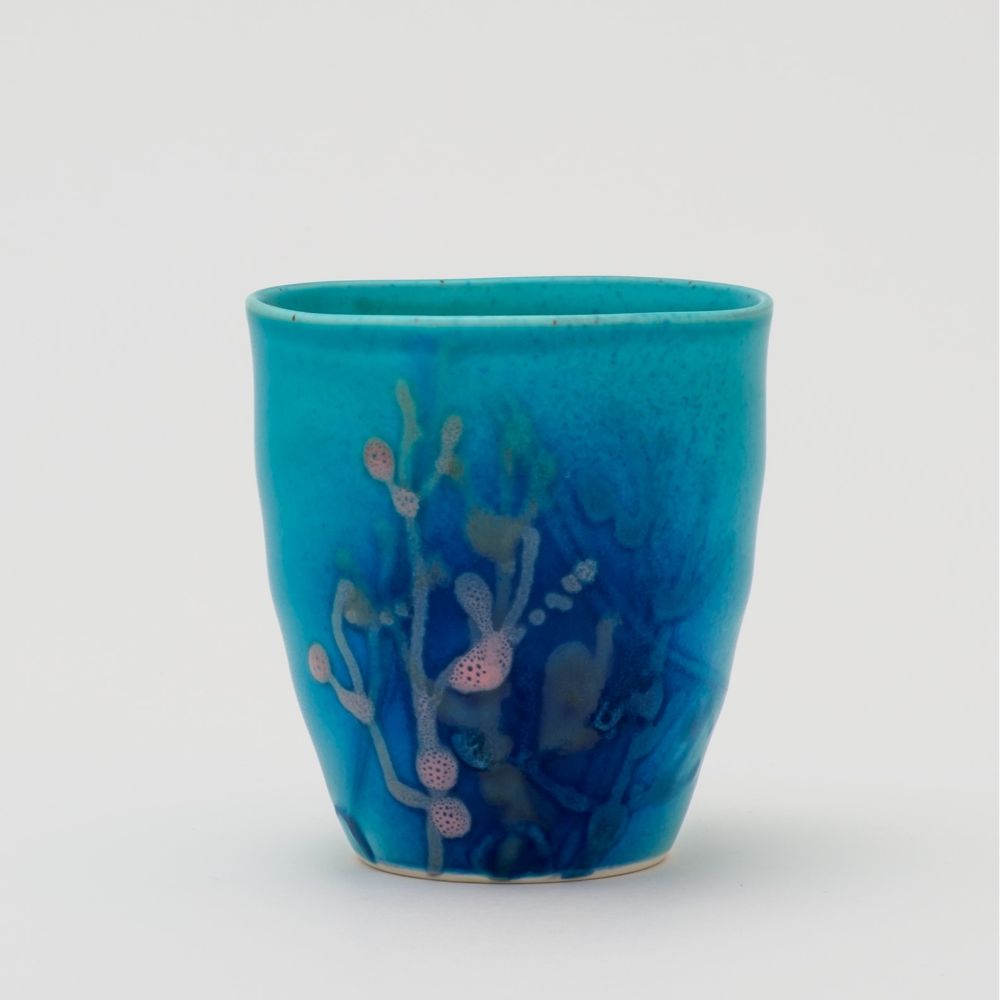 沖縄の海と縁起の良い珊瑚タンブラーペア/瑠璃紺 【結婚式 ギフト 引き出物 食器類】