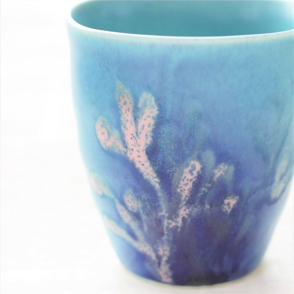 沖縄の海と縁起の良い珊瑚タンブラーペア/瑠璃紺 【結婚式 ギフト 引き出物 食器類】