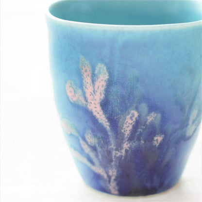 沖縄の海と縁起の良い珊瑚タンブラーペア/瑠璃紺 【結婚式 ギフト 引き出物 食器類】