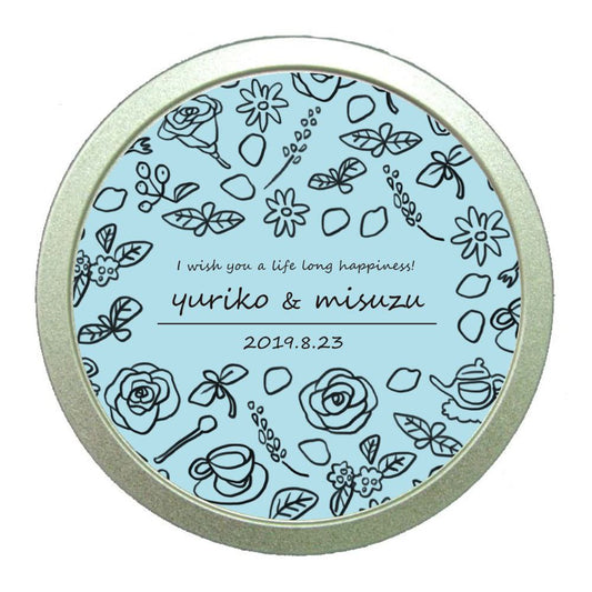 ルイボスバーボンバニラ缶 ボタニカルブルー 箱入 【結婚式 ギフト 食品 引き菓子】