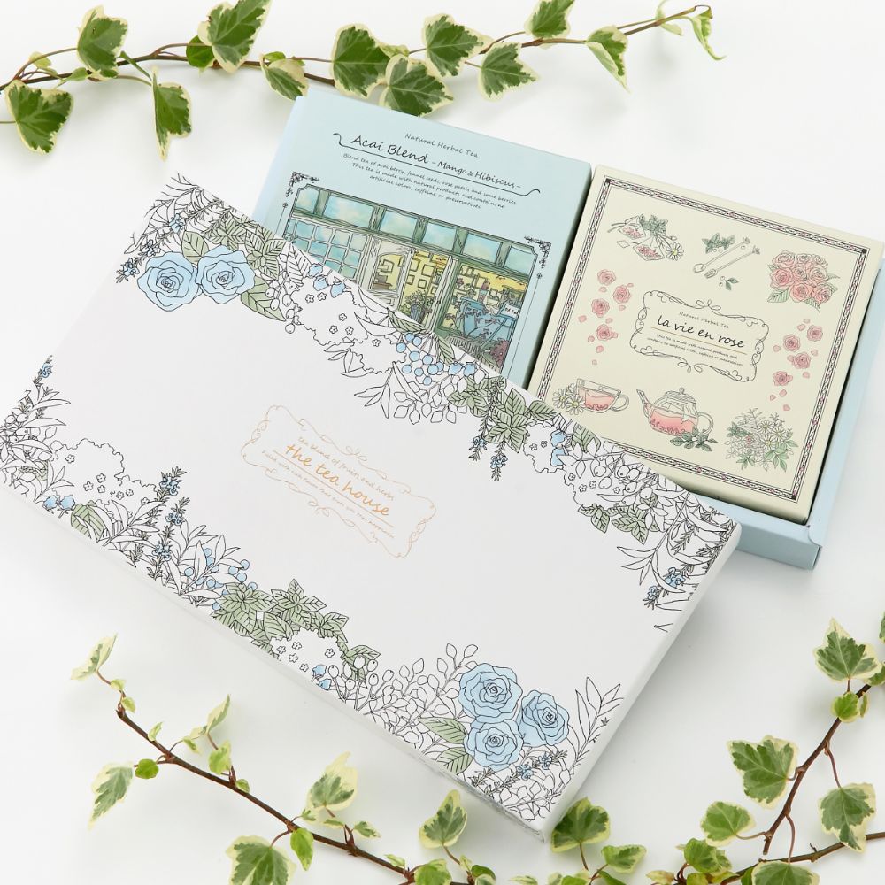 ハーブティーギフト 【ティーパックギフト】 アサイーブレンド(マンゴー&ハイビスカス)&ラヴィアンローズ 【結婚式 ギフト 食品 引き菓子】