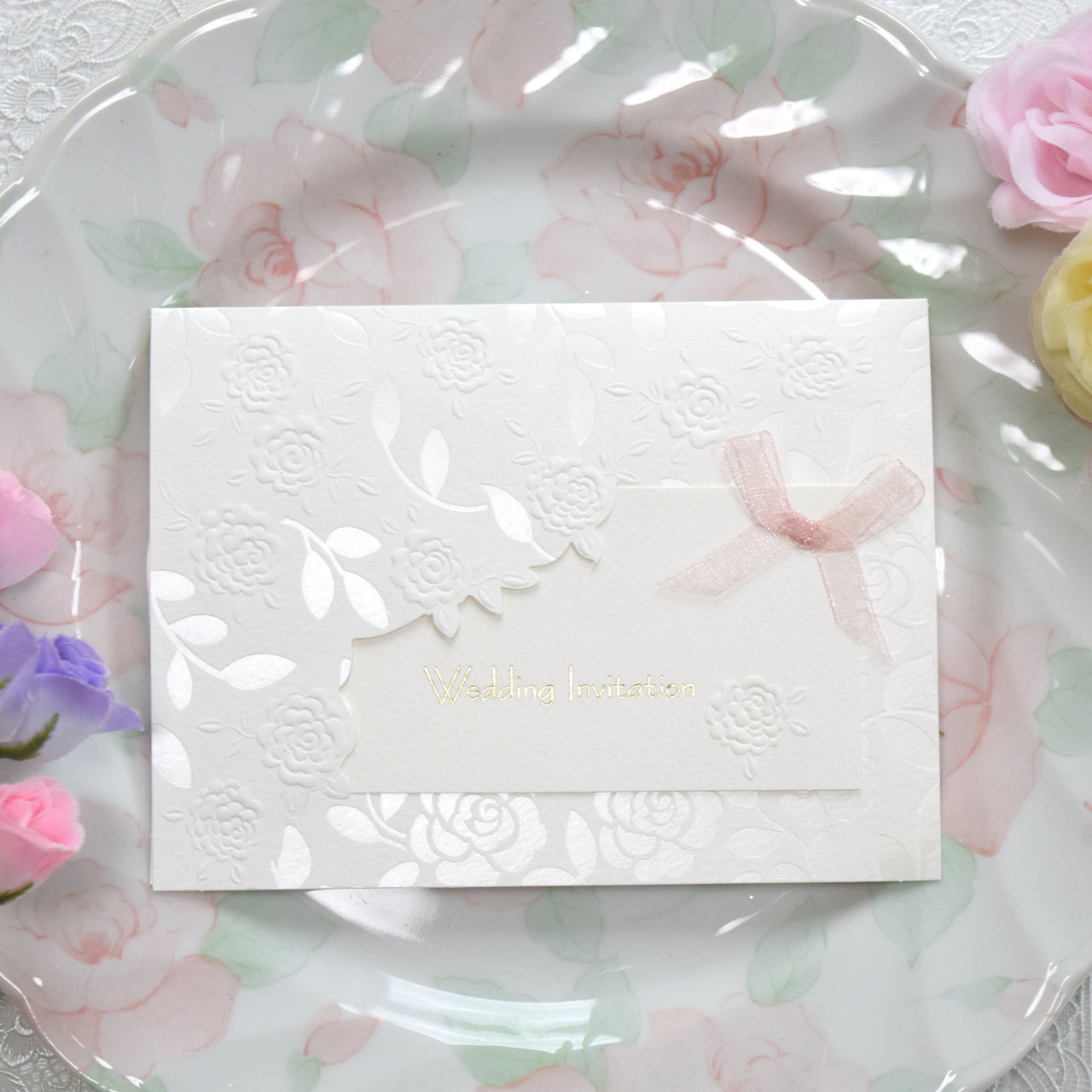 【Ti Amo】 招待状セット(印刷込み)/グレイスローズ/結婚式 招待状【結婚式 ペーパー 招待状】