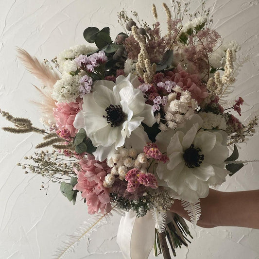 【ドライフラワー】dryroundBouquet 【結婚式 フラワー ドライフラワー ブーケ ブートニア オーダーメイド】