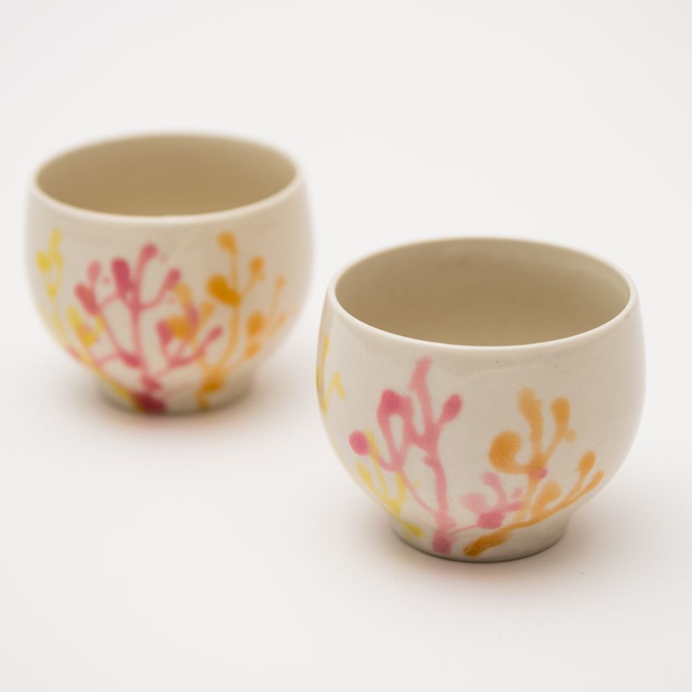 沖縄の海と縁起の良い珊瑚ボウルペア/純白 【結婚式 ギフト 引き出物 食器類】