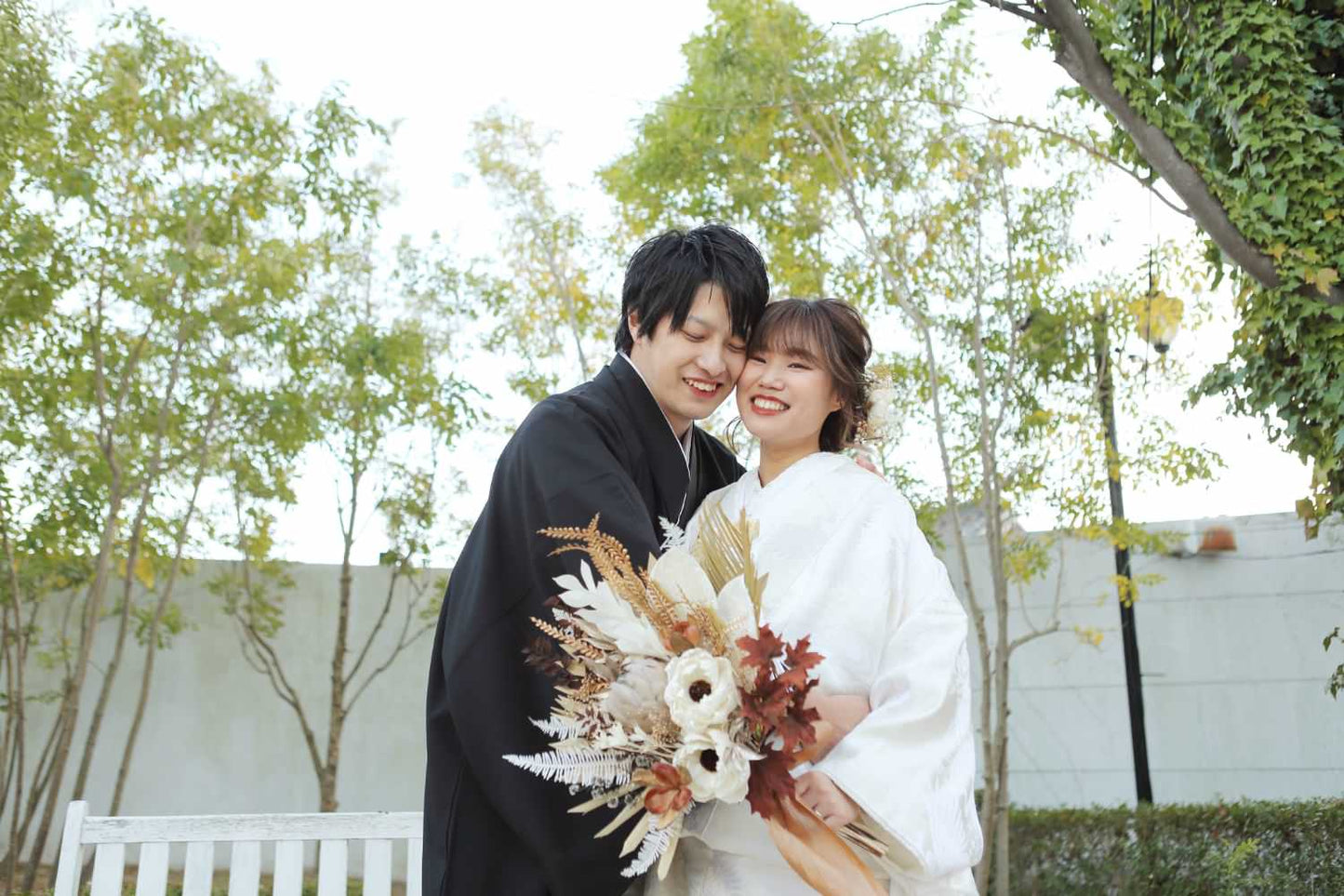 welcomeボード(似顔絵×ドライフラワー) 【41cm×31.8cm/オリジナル】 【結婚式 ウェルカムボード】