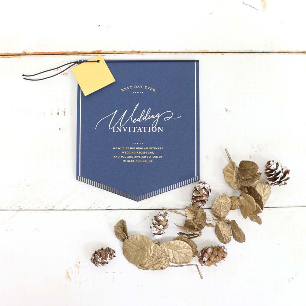 招待状セット クレール ネイビー【結婚式 ペーパー 招待状】