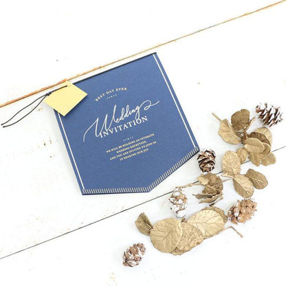 招待状セット クレール ネイビー【結婚式 ペーパー 招待状】