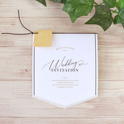 招待状セット クレール ホワイト【結婚式 ペーパー 招待状】