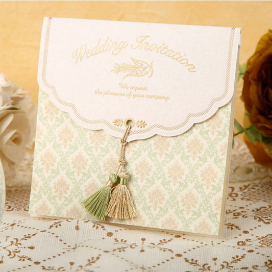 招待状セット フェリシア グリーン【結婚式 ペーパー 招待状】