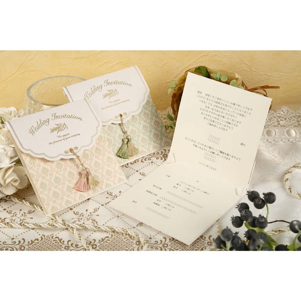 招待状セット フェリシア ピンク【結婚式 ペーパー 招待状】