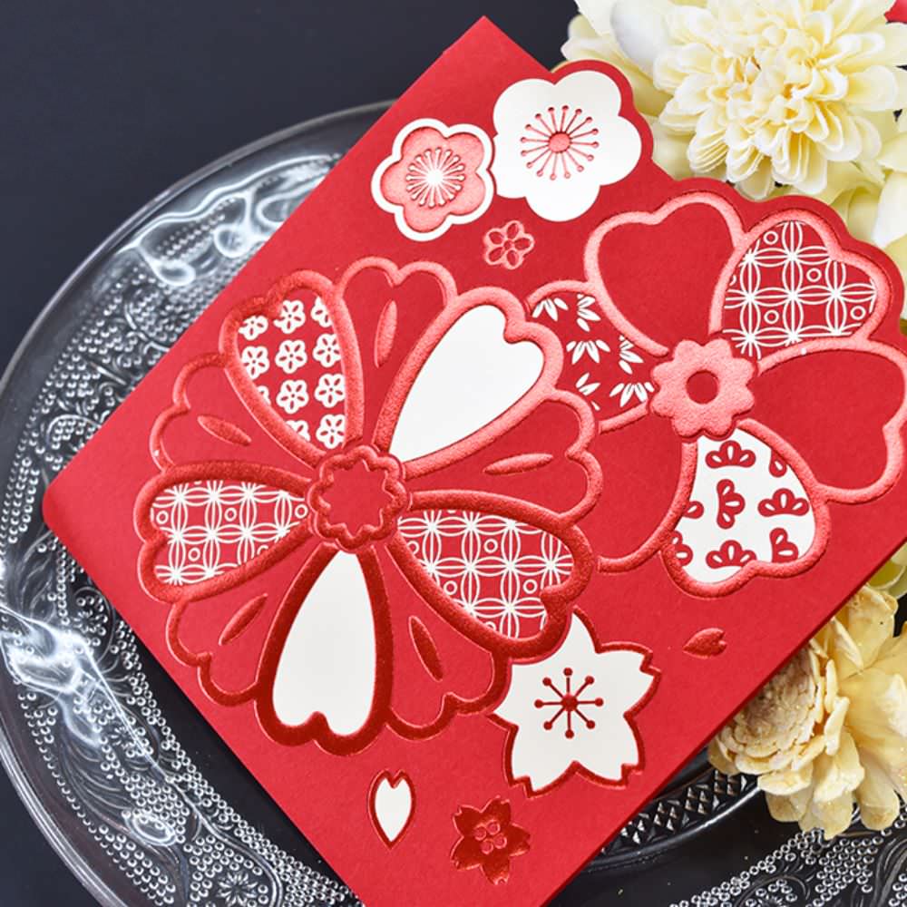 招待状セット 和花 赤【結婚式 ペーパー 招待状】