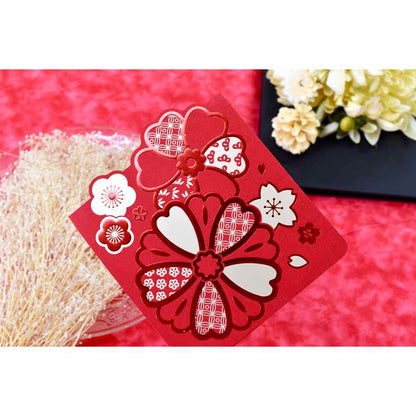 招待状セット 和花 赤【結婚式 ペーパー 招待状】