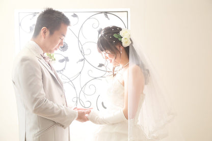 【洋装2着】ドレス×タキシード　台紙付六切写真2枚orデータ2カットプラン　【結婚式　写真　フォト　撮影】