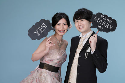 【洋装2着】ドレス×タキシード　台紙付六切写真2枚orデータ2カットプラン　【結婚式　写真　フォト　撮影】