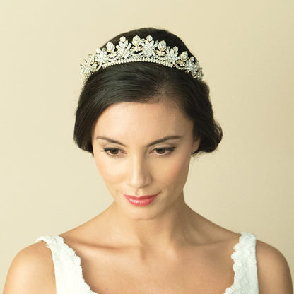【正規品】Ivory & Co. アイボリー・アンド・コー Francesca フランチェスカ ブライダルティアラ クリスタル ゴールド 結婚式 アクセサリー (IC-T16)【結婚式　アクセサリー　ティアラ　ヘッドドレス　ヘアアクセサリー】