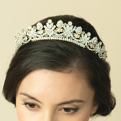 【正規品】Ivory & Co. アイボリー・アンド・コー Francesca フランチェスカ ブライダルティアラ クリスタル ゴールド 結婚式 アクセサリー (IC-T16)【結婚式　アクセサリー　ティアラ　ヘッドドレス　ヘアアクセサリー】