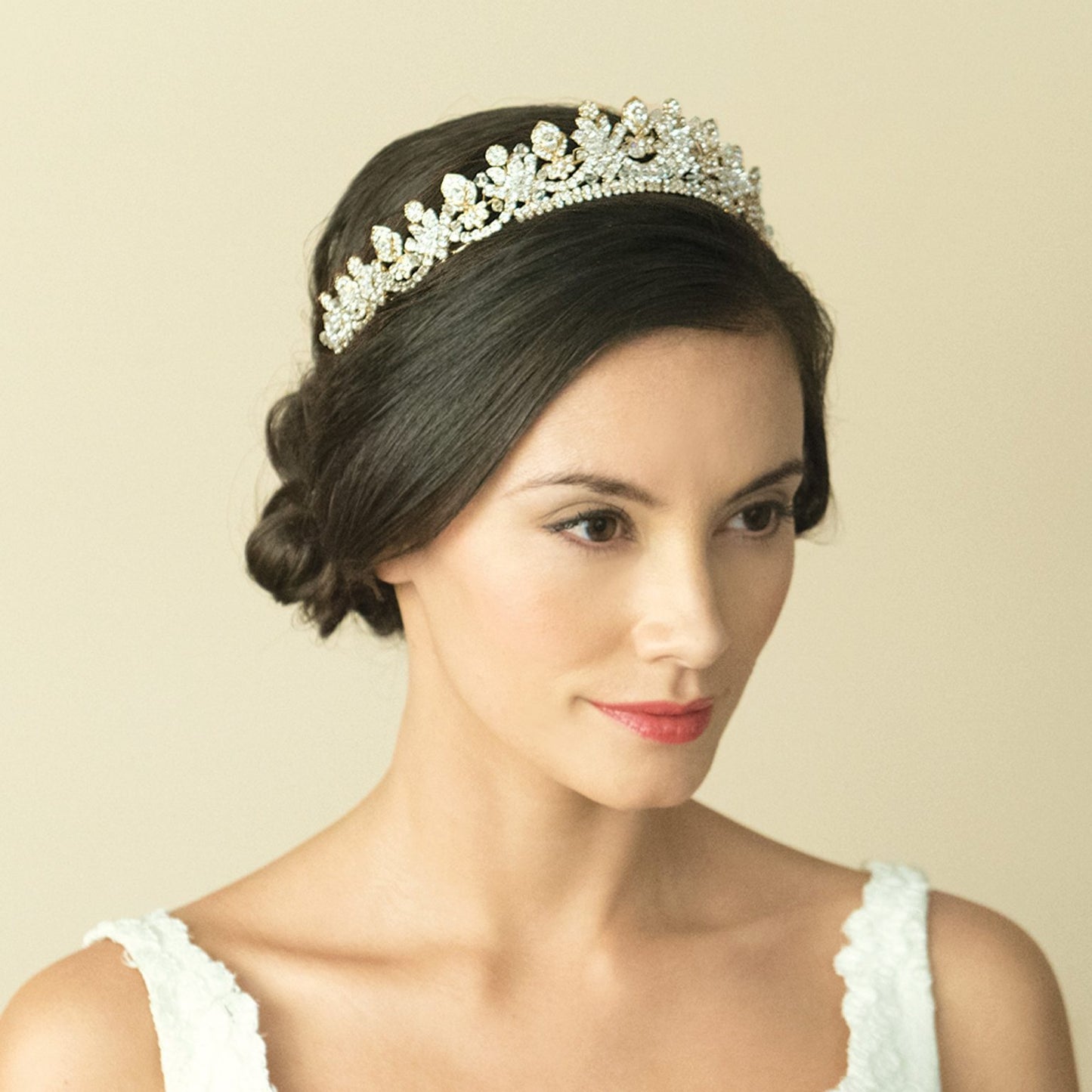 【レンタル】Ivory & Co. アイボリー・アンド・コー Francesca フランチェスカ ブライダルティアラ クリスタル ゴールド 結婚式 アクセサリー (IC-T16-R)【結婚式　アクセサリー　ティアラ　ヘッドドレス　ヘアアクセサリー】