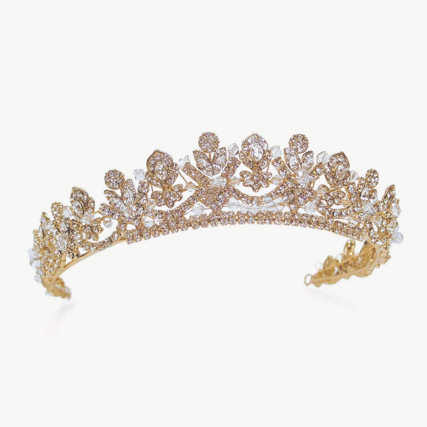 【レンタル】Ivory & Co. アイボリー・アンド・コー Francesca フランチェスカ ブライダルティアラ クリスタル ゴールド 結婚式 アクセサリー (IC-T16-R)【結婚式　アクセサリー　ティアラ　ヘッドドレス　ヘアアクセサリー】