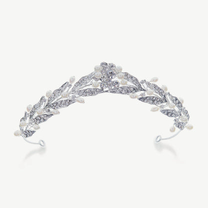 【正規品】Ivory & Co. アイボリー・アンド・コー Persephone ペルセポネ ブライダルティアラ クリスタル パール シルバー 結婚式 アクセサリー (IC-T18)【結婚式　アクセサリー　ティアラ　ヘッドドレス　ヘアアクセサリー】