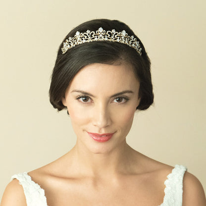 【正規品】Ivory & Co. アイボリー・アンド・コー Marion マリオン ブライダルティアラ クリスタル ゴールド 結婚式 アクセサリー (IC-T20)【結婚式　アクセサリー　ティアラ　ヘッドドレス　ヘアアクセサリー】