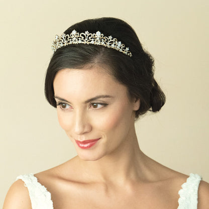【正規品】Ivory & Co. アイボリー・アンド・コー Marion マリオン ブライダルティアラ クリスタル ゴールド 結婚式 アクセサリー (IC-T20)【結婚式　アクセサリー　ティアラ　ヘッドドレス　ヘアアクセサリー】