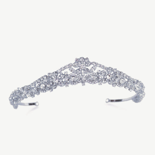 【レンタル】Ivory & Co. アイボリー・アンド・コー Rowena ロウェナ ブライダルティアラ クリスタル シルバー 結婚式 アクセサリー (IC-T21-R)【結婚式　アクセサリー　ティアラ　ヘッドドレス　ヘアアクセサリー】