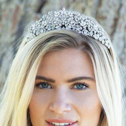 【レンタル】Ivory & Co. アイボリー・アンド・コー Princess Grace プリンセスグレース ブライダルティアラ クリスタル シルバー 結婚式 アクセサリー (IC-T22-R)【結婚式　アクセサリー　ティアラ　ヘッドドレス　ヘアアクセサリー】
