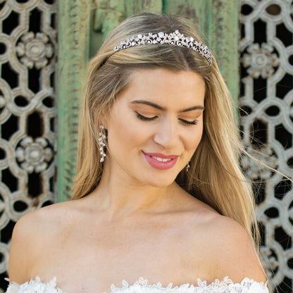 【レンタル】Ivory & Co. アイボリー・アンド・コー Clementine クレメンタイン ブライダルティアラ ジルコニア シルバー 結婚式 アクセサリー (IC-T2-R)【結婚式　アクセサリー　ティアラ　ヘッドドレス　ヘアアクセサリー】