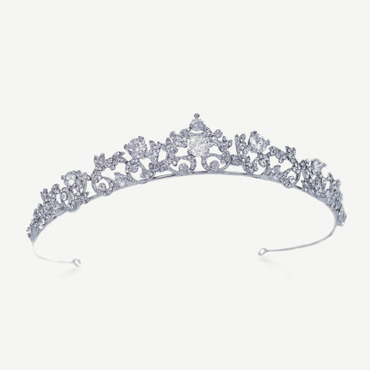 【レンタル】Ivory & Co. アイボリー・アンド・コー Clementine クレメンタイン ブライダルティアラ ジルコニア シルバー 結婚式 アクセサリー (IC-T2-R)【結婚式　アクセサリー　ティアラ　ヘッドドレス　ヘアアクセサリー】