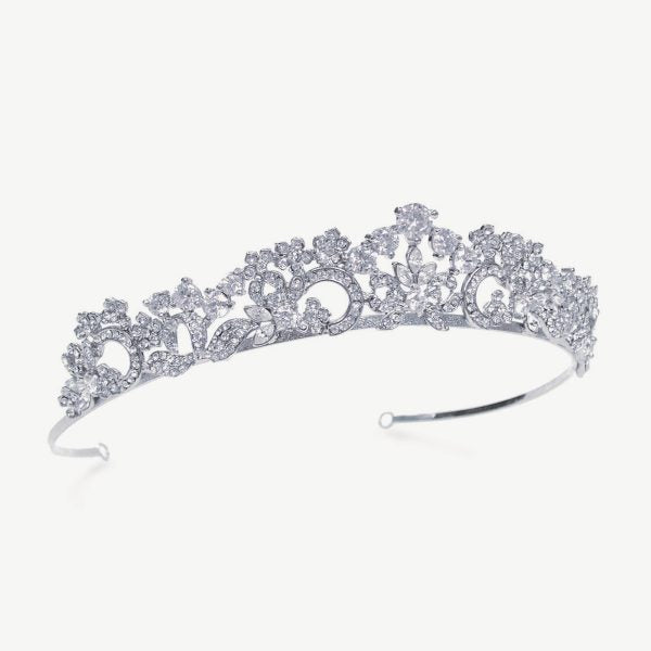【正規品】Ivory & Co. アイボリー・アンド・コー Christiana クリスティアナ ブライダルティアラ ジルコニア シルバー 結婚式 アクセサリー (IC-T4)【結婚式　アクセサリー　ティアラ　ヘッドドレス　ヘアアクセサリー】