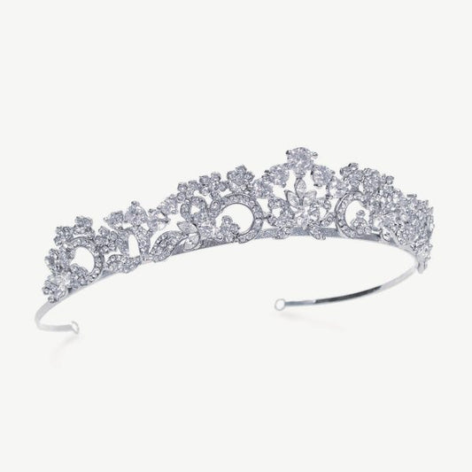【レンタル】Ivory & Co. アイボリー・アンド・コー Christiana クリスティアナ ブライダルティアラ ジルコニア シルバー 結婚式 アクセサリー (IC-T4-R)【結婚式　アクセサリー　ティアラ　ヘッドドレス　ヘアアクセサリー】