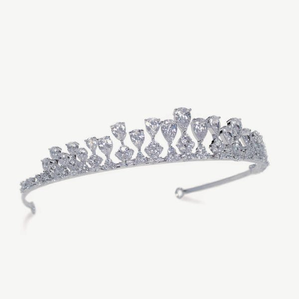 【正規品】Ivory & Co. アイボリー・アンド・コー Teardrop ティアドロップ ブライダルティアラ ジルコニア シルバー 結婚式 アクセサリー (IC-T5)【結婚式　アクセサリー　ティアラ　ヘッドドレス　ヘアアクセサリー】