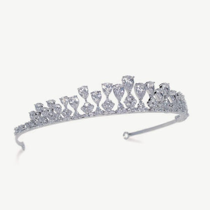 【レンタル】Ivory & Co. アイボリー・アンド・コー Teardrop ティアドロップ ブライダルティアラ ジルコニア シルバー 結婚式 アクセサリー (IC-T5-R)【結婚式　アクセサリー　ティアラ　ヘッドドレス　ヘアアクセサリー】