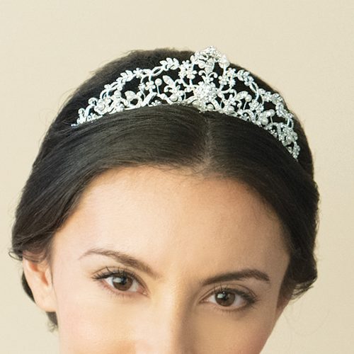 【正規品】Ivory & Co. アイボリー・アンド・コー Charlotte シャーロット ブライダルティアラ クリスタル パール シルバー 結婚式 アクセサリー (IC-T9)【結婚式　アクセサリー　ティアラ　ヘッドドレス　ヘアアクセサリー】