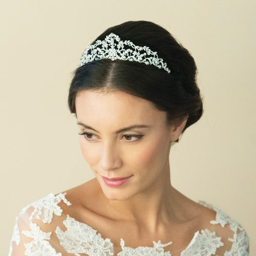 【正規品】Ivory & Co. アイボリー・アンド・コー Charlotte シャーロット ブライダルティアラ クリスタル パール シルバー 結婚式 アクセサリー (IC-T9)【結婚式　アクセサリー　ティアラ　ヘッドドレス　ヘアアクセサリー】