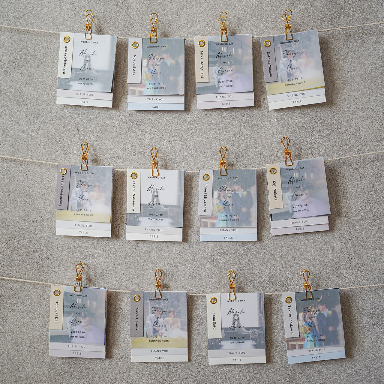 席札+メッセージカード+エスコートカード “Index mini”|Bタイプ【結婚式 ペーパー 席札】