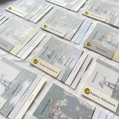 席札+メッセージカード+エスコートカード “Index mini”|Bタイプ【結婚式 ペーパー 席札】