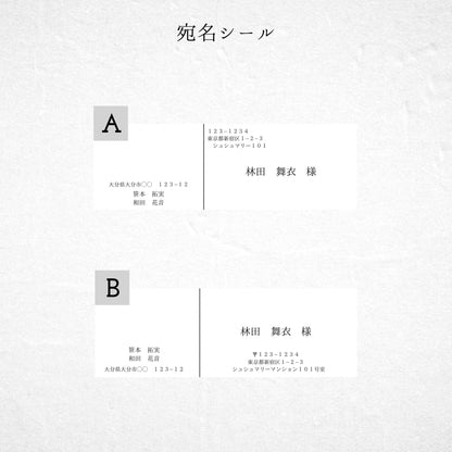 招待状セット(封筒・本状・返信用はがき・料金別納郵便シール)【結婚式 ペーパーアイテム】