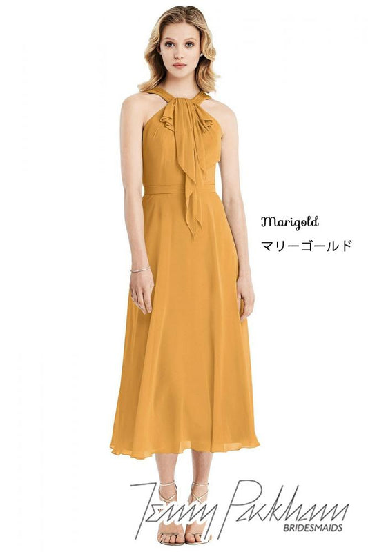 JP1028 Jenny Packham ジェニーパッカム ブライズメイド ホルターネック ミディドレス 79色 【結婚式 ブライズメイド アッシャー オーダーメイド】